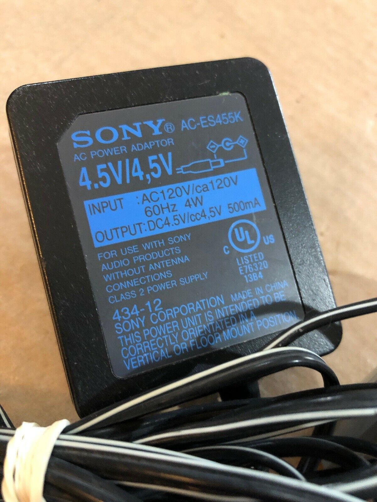 4.5V 500mA AC-ES455K ADAPTER for Sony NWA-UC70D Charging USB Cradle Sony Walkman NW-MS70D - Click Image to Close